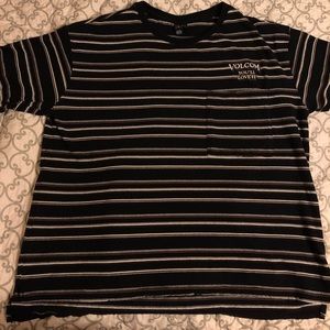 Volcom striped tee shirt, with pocket.